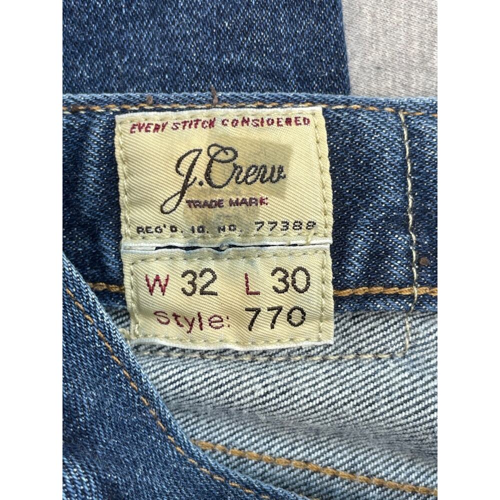 J Crew Jeans Mens 32 x 30 Blue Cotton Blend Stretch 770 Straight Slim Fit - Picture 3 of 8